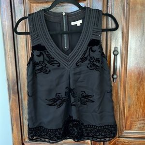 Anthropologie v-neck blouse with lace detail